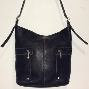 Stone & Co Bucket Bag Black Leather Medium-Large